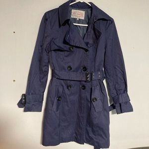 NWOT Pink Martini Blue Grey Trench Coat